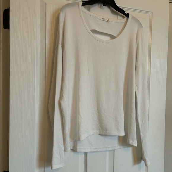RAG & BONE JEAN Florence Cutout Back Long Sleeve Top in White - Picture 4 of 7